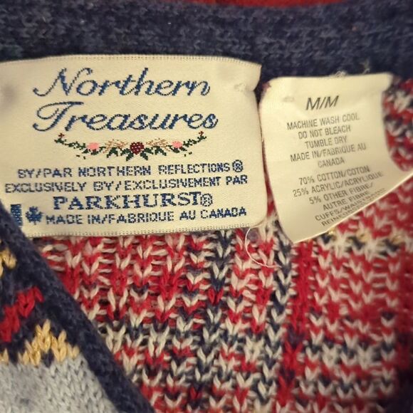Northern‎ Treasures Holiday Winter knit cardigan sweater - Picture 2 of 7